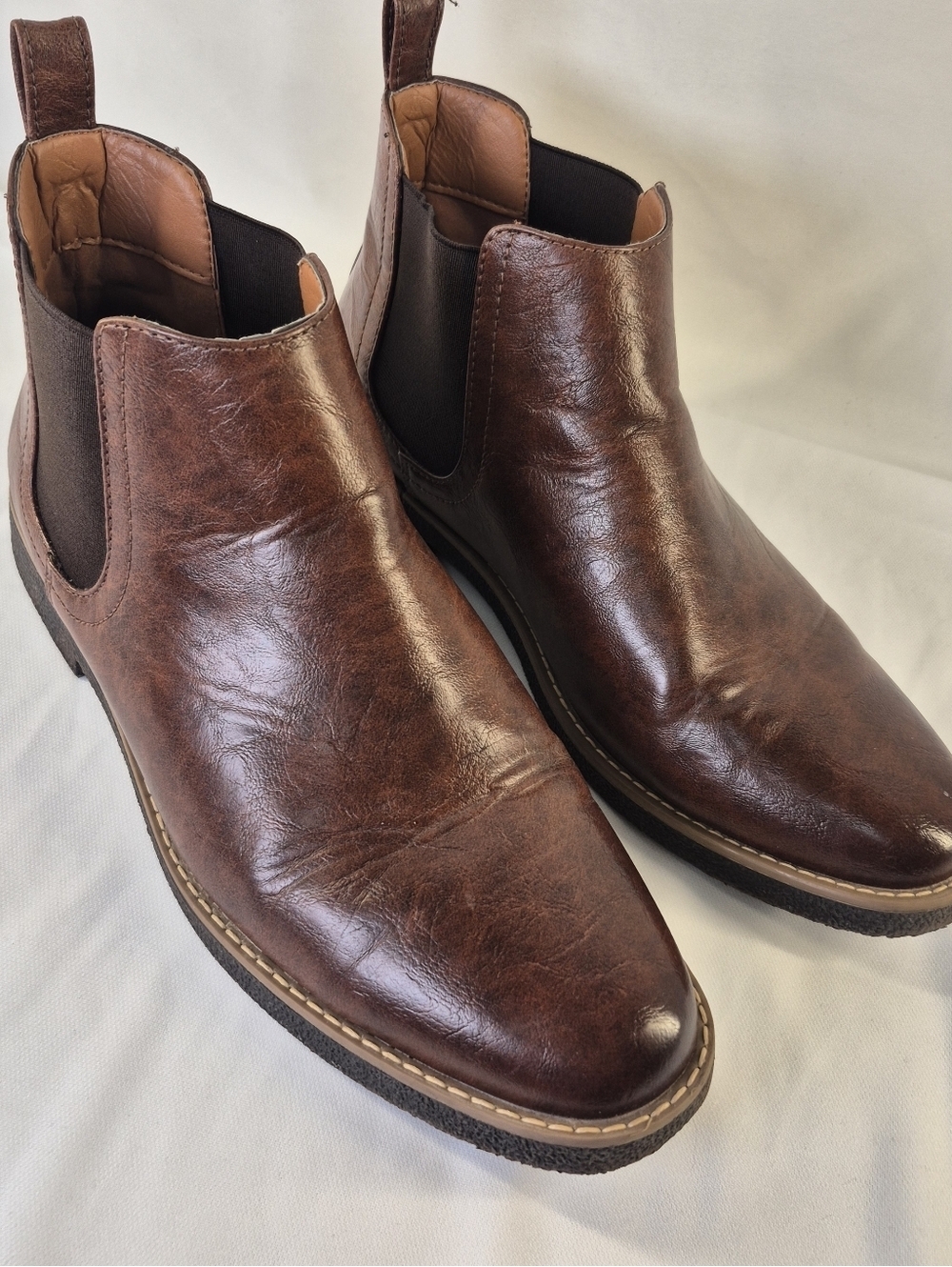 Deer Stag Rockland In Brown Mens 11W Faux Leather Chukka Ankle Boot NEW